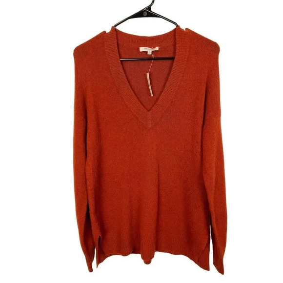 Madewell Bartlett V-Neck Pullover Sweater in Coziest Yarn Oversized Maro… - Picture 4 of 14